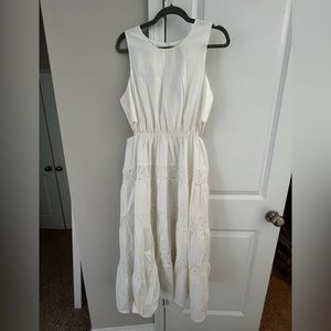 White midi banana republic dress